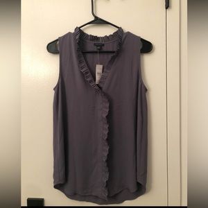 Ann Taylor XS Gray Blouse